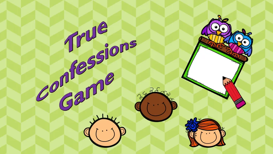 True Confessions Game cover introducing a game of sharing personal statements and guessing which are true