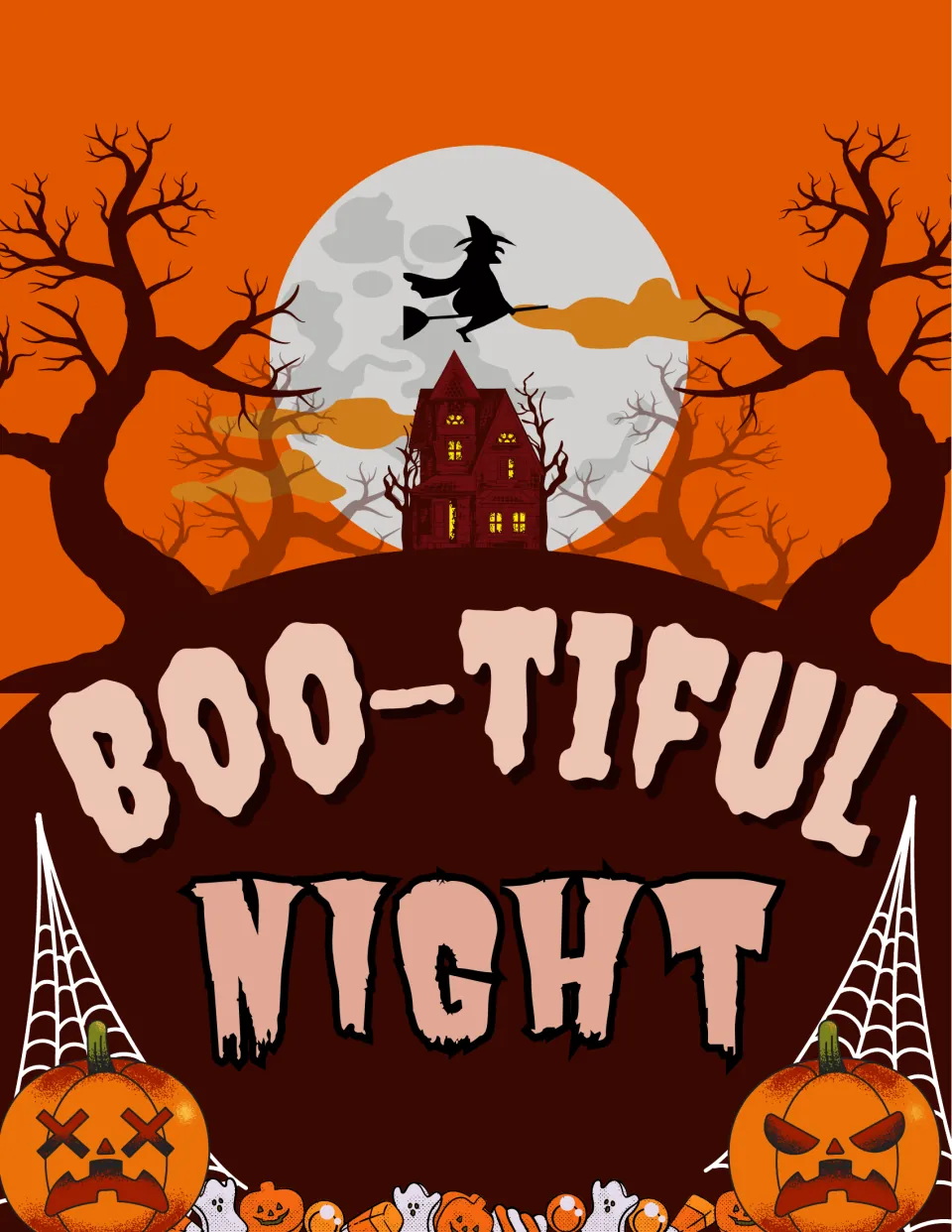 Halloween classroom poster 1 of 10 reads 'Boo-tiful Night' for seasonal wall or bulletin board display.