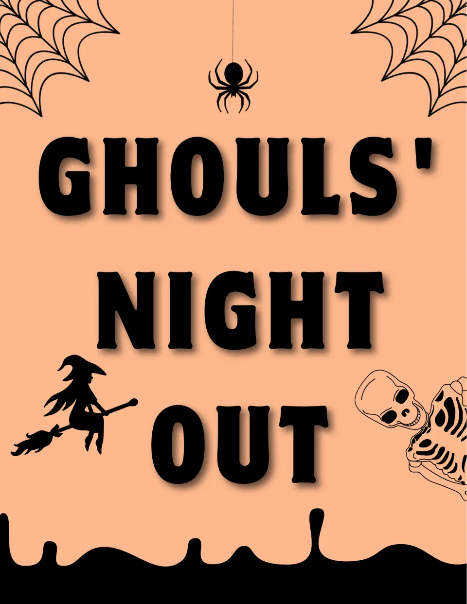 Halloween classroom poster 10 of 10 reads 'Ghouls’ Night Out' for seasonal wall or bulletin board display.