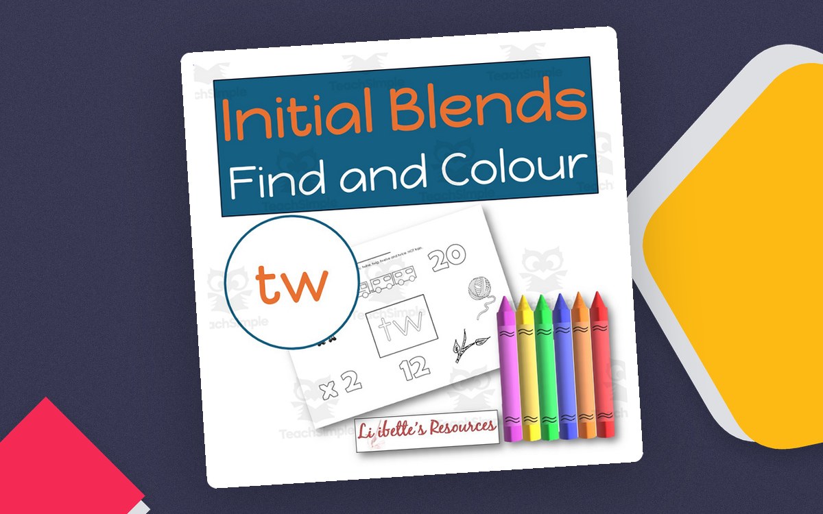 TW Beginning Blends Worksheets / Phonemic Awareness Activities worksheet page with the activity title and student response area.