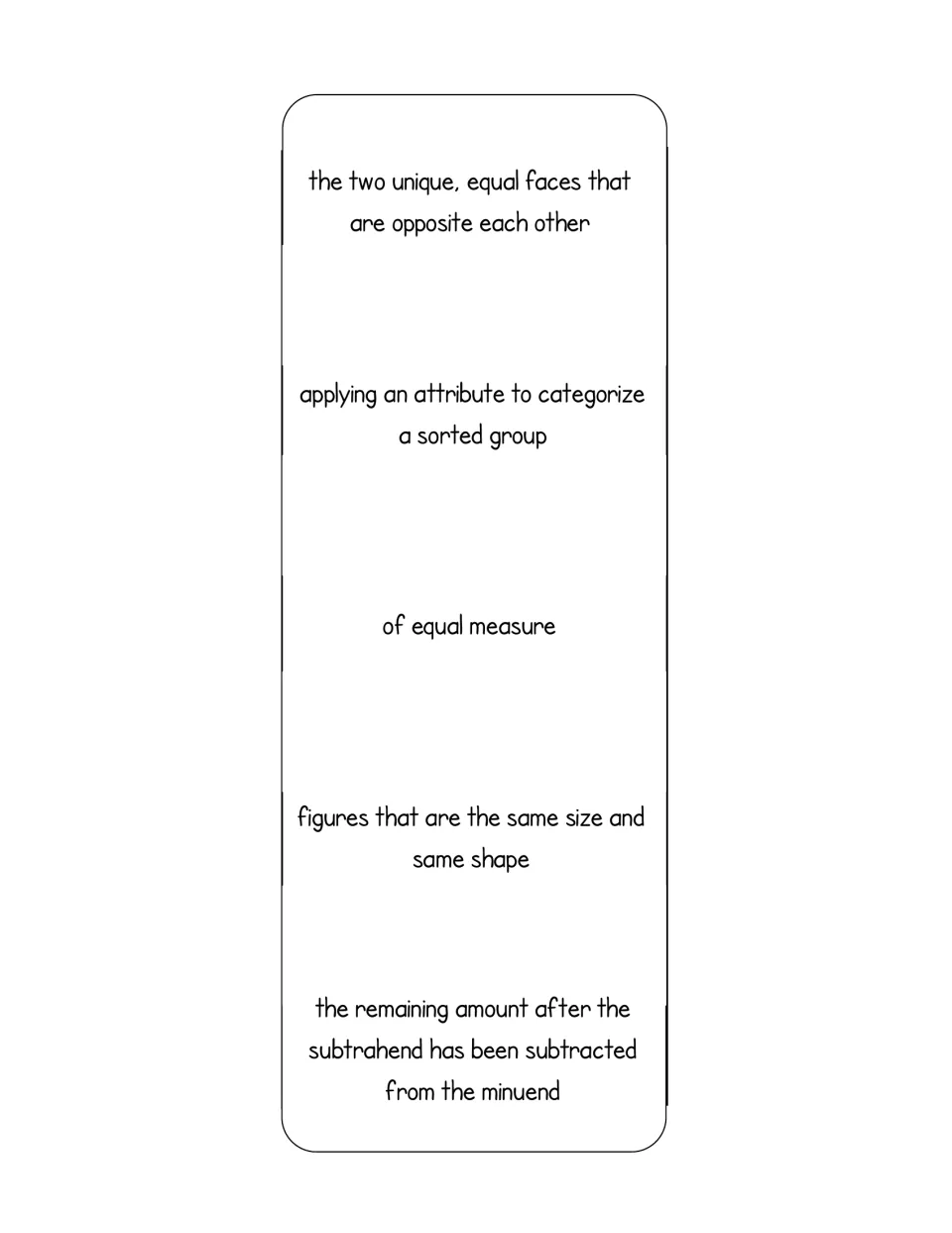 Strip of second-set definitions, from prism bases and classify to congruent and the amount left after subtracting