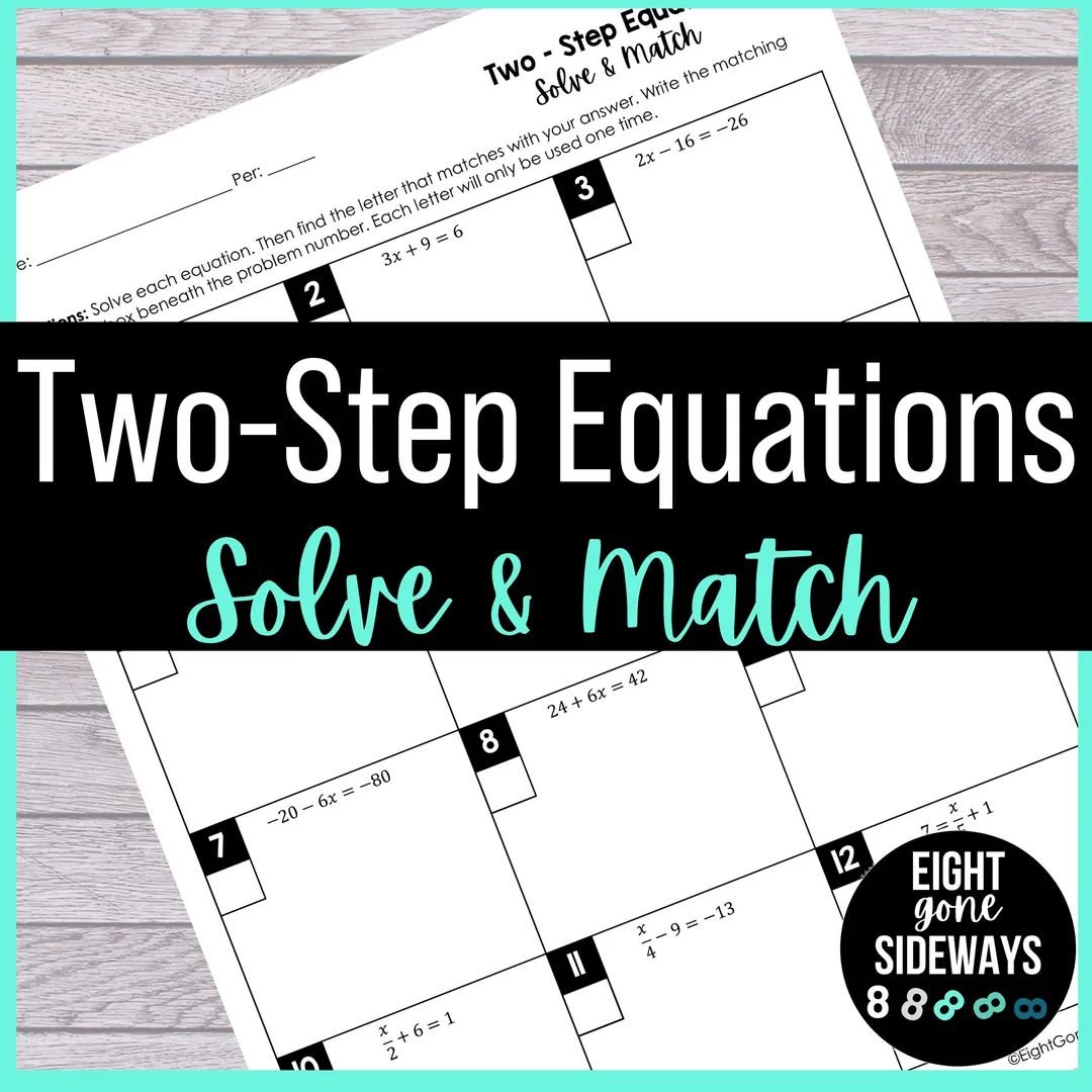Two Step Equations Worksheets With Answers – cover