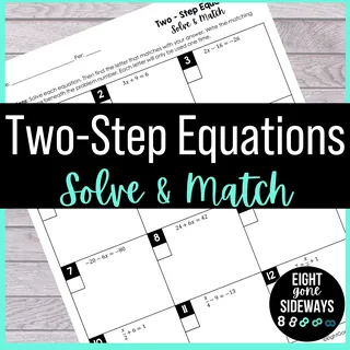 Two Step Equations Worksheets With Answers – cover