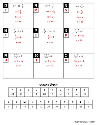 Two Step Equations Worksheets With Answers – sample page 3
