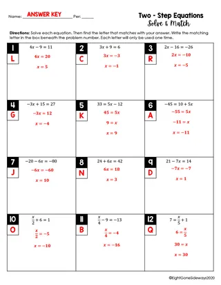 Two Step Equations Worksheets With Answers – sample page 4
