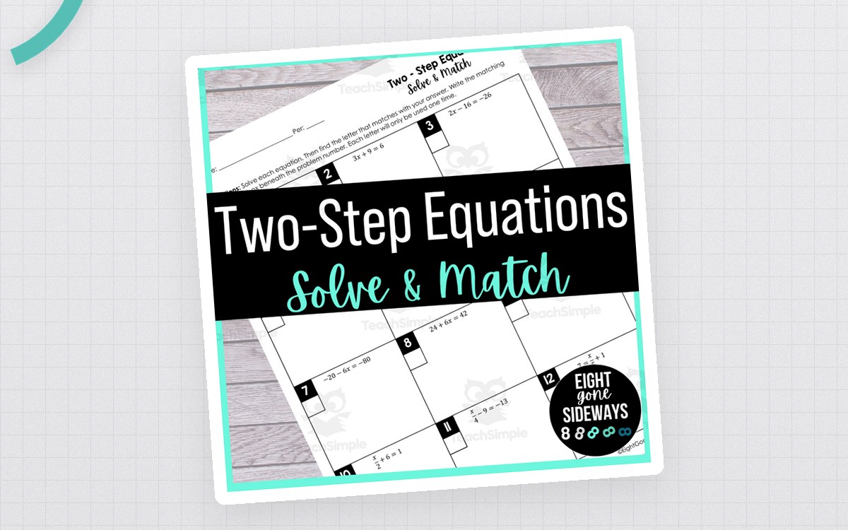 Two-Step Equations – Solve and Match Worksheet preview