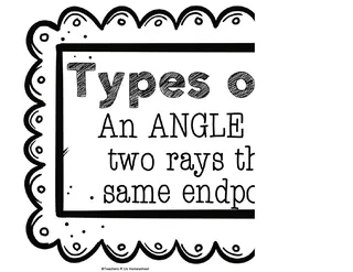 Types of Angles Anchor Chart – sample page 3