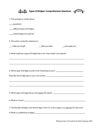 Types of Bridges Worksheet – sample page 3