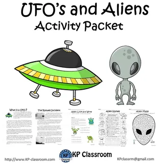 UFOs and Aliens No Prep Activity Packet and Worksheets – cover
