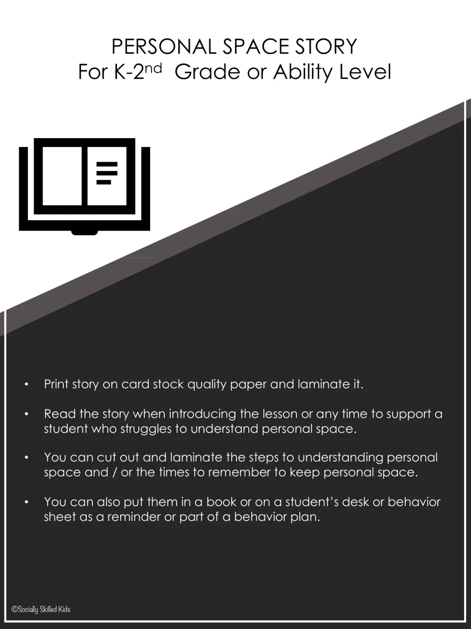 Personal space story teacher notes: print on card stock, laminate, read when introducing the lesson, cut out the steps