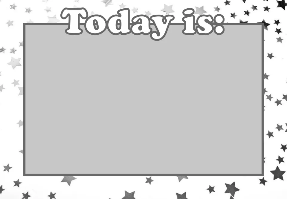 Daily calendar poster labeled 'Today is:' for displaying the current day, from the first supplied design