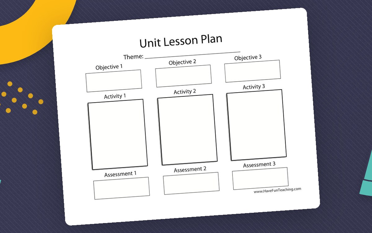 Unit Lesson Plan Template teaching resource preview