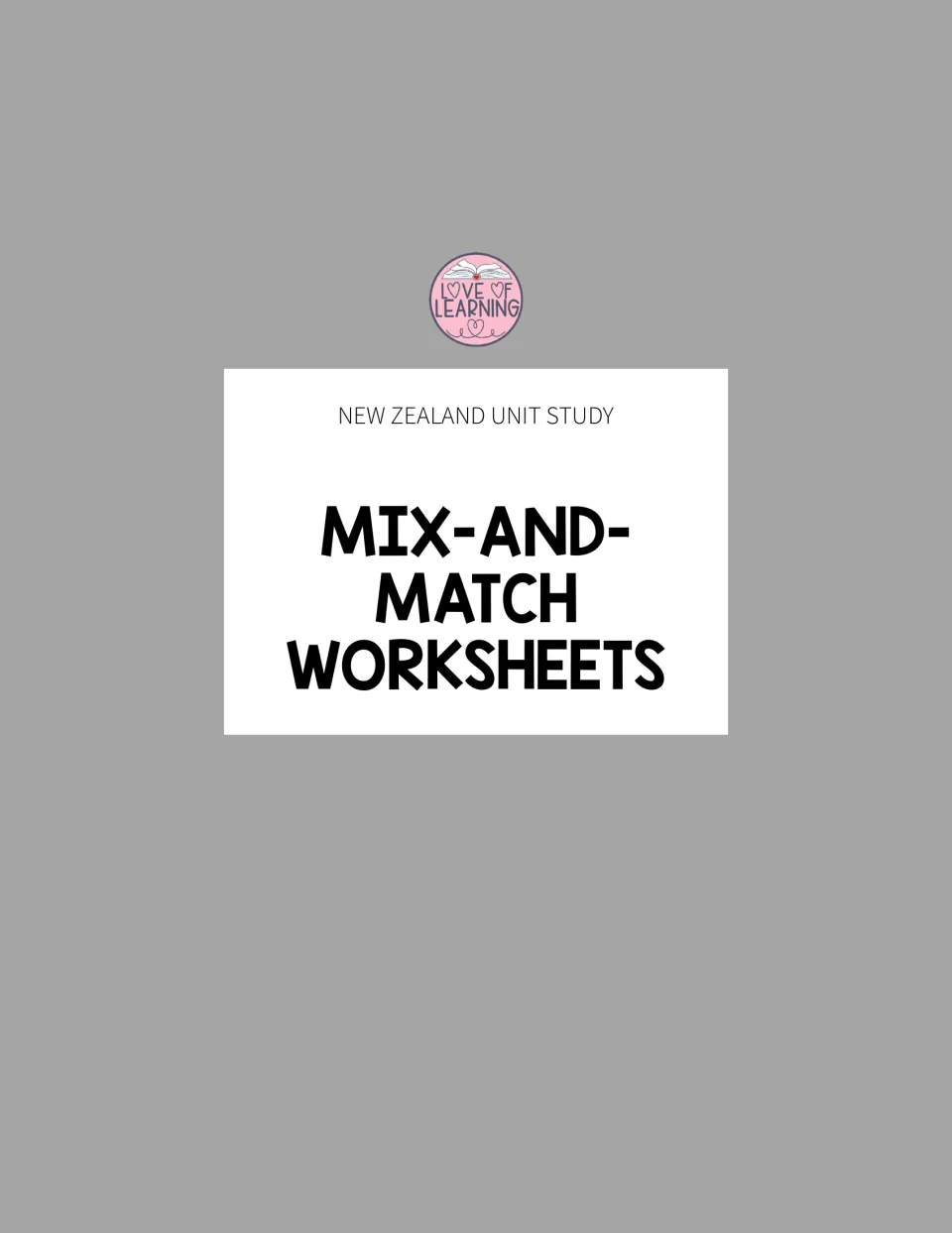 Section cover introduces the mix-and-match worksheets provided for use throughout the country study