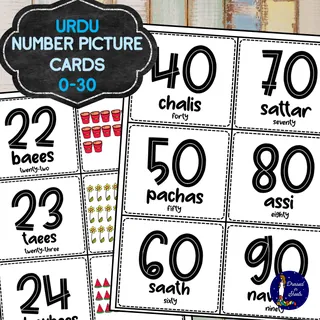 Urdu Numbers Picture Cards 0-30 – sample page 4