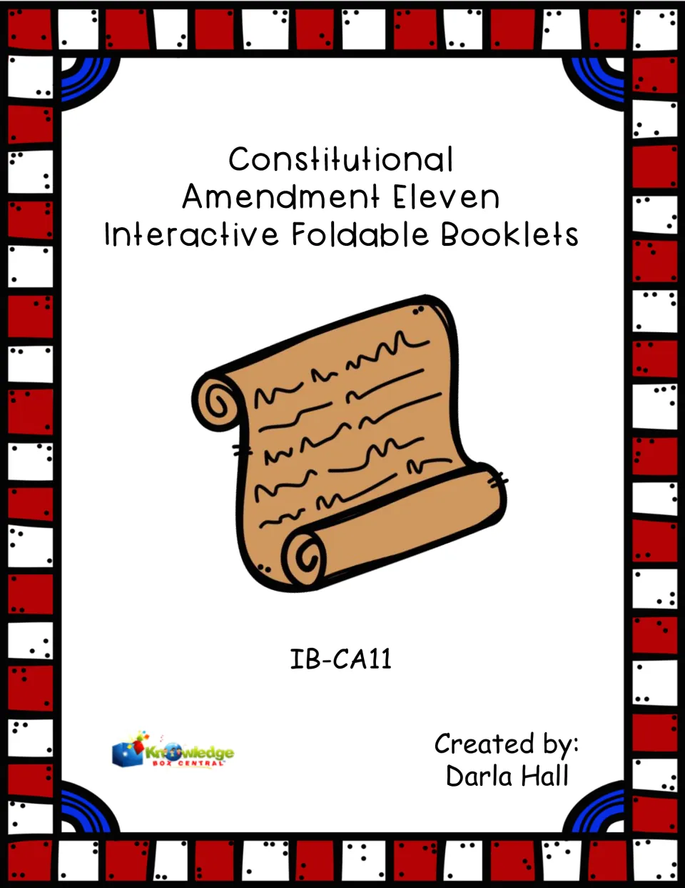Cover of Constitutional Amendment Eleven Interactive Foldable Booklets, created by Darla Hall