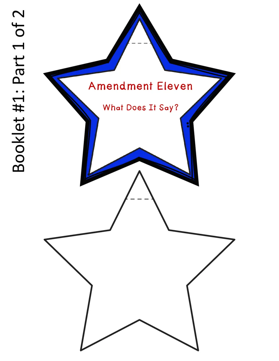 Amendment-text booklet, part 1 of 2: a What Does It Say? cover and one blank page for text or a summary