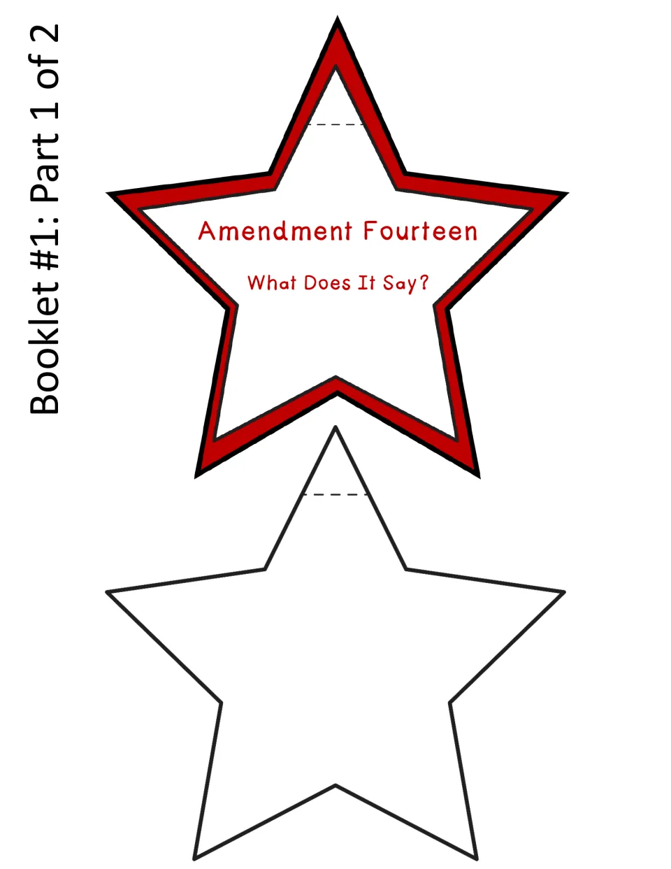 Booklet 1, part 1 of 2: What Does It Say? cover and one blank piece for writing the amendment or a summary