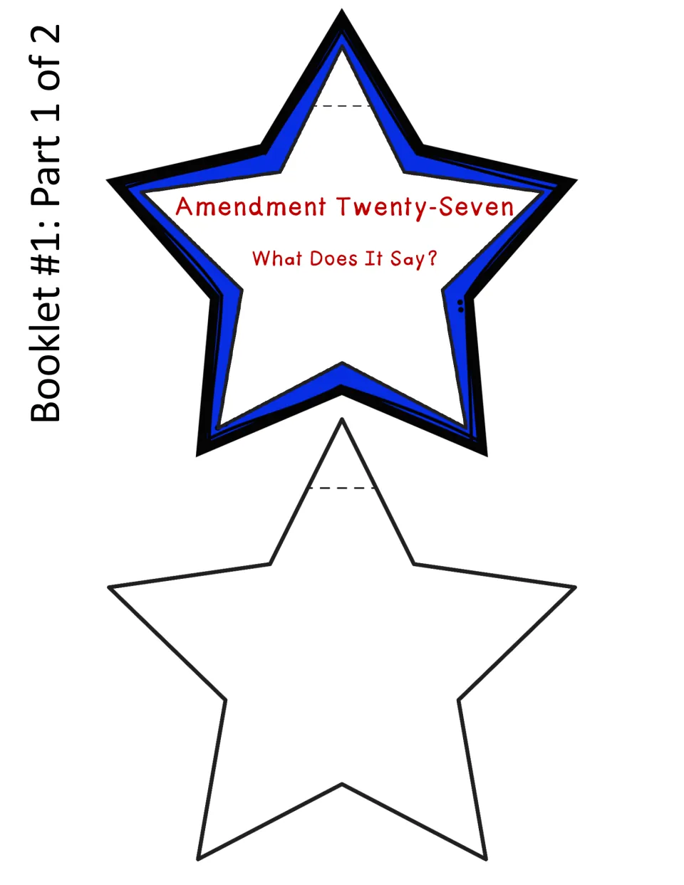 Amendment text booklet, part 1 of 2: a What Does It Say? cover and one blank piece for student writing