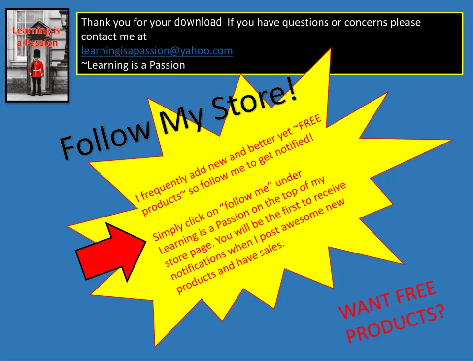 Store information for the seminar resource, with a thank-you message, contact email, and follow-store notice