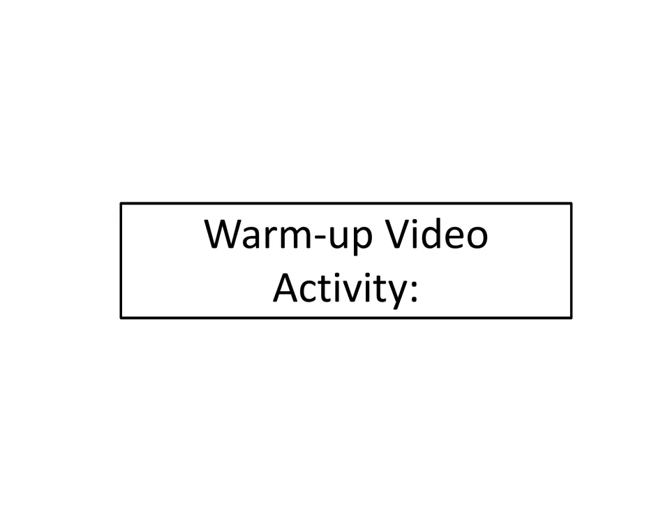 Warm-up Video Activity section cover introducing the seminar's video-based study of U.S.–Cuba relations