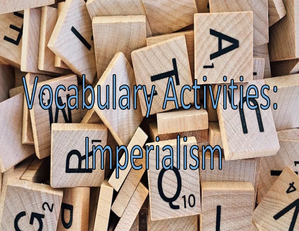 Cover of the imperialism vocabulary activity resource, titled "Vocabulary Activities: Imperialism"