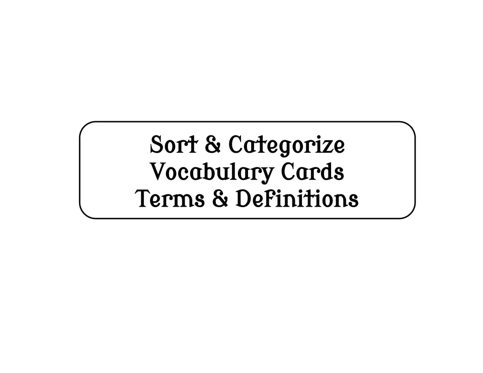 Section title introducing Sort & Categorize Vocabulary Cards: Terms & Definitions for the imperialism activities