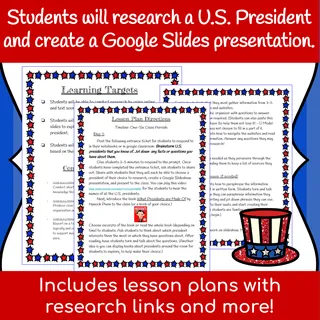 U.S. Presidents Research Project for Google Slides – sample page 2