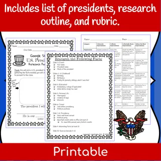 U.S. Presidents Research Project for Google Slides – sample page 3