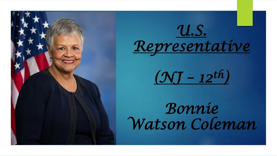 Biography cover introducing Bonnie Watson Coleman as U.S. Representative for New Jersey's 12th district