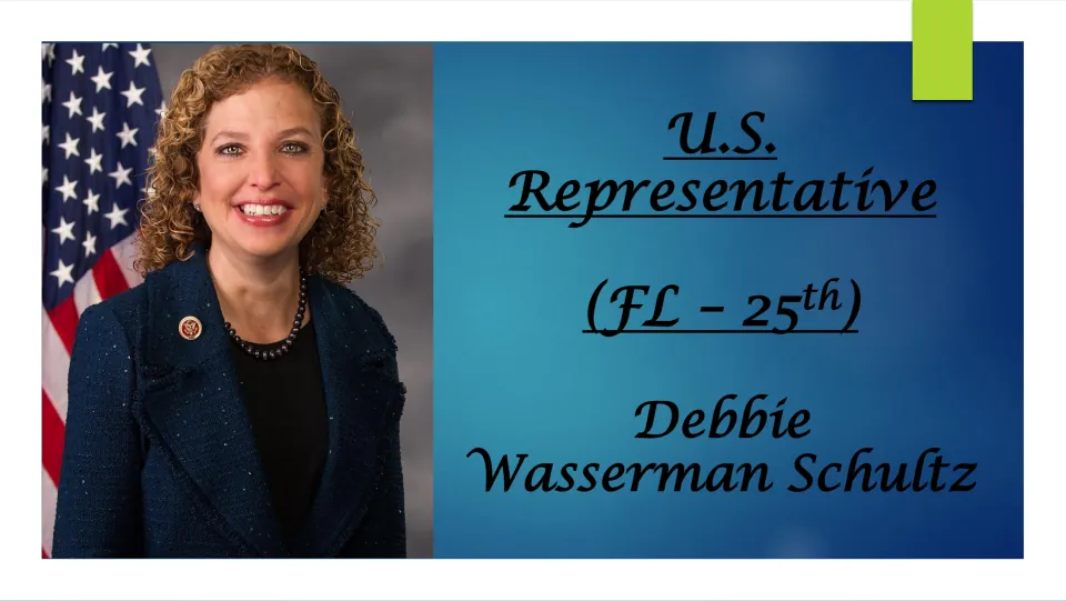 Biography cover introducing Debbie Wasserman Schultz as U.S. Representative for Florida’s 25th district