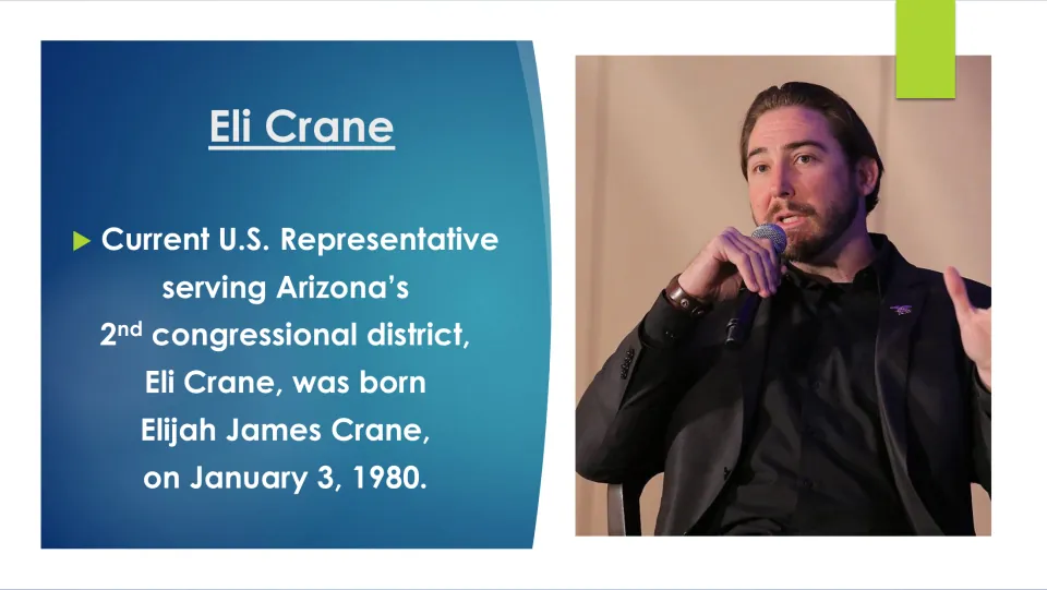 Eli Crane early facts: born Elijah James Crane on January 3, 1980, now serving Arizona's 2nd congressional district