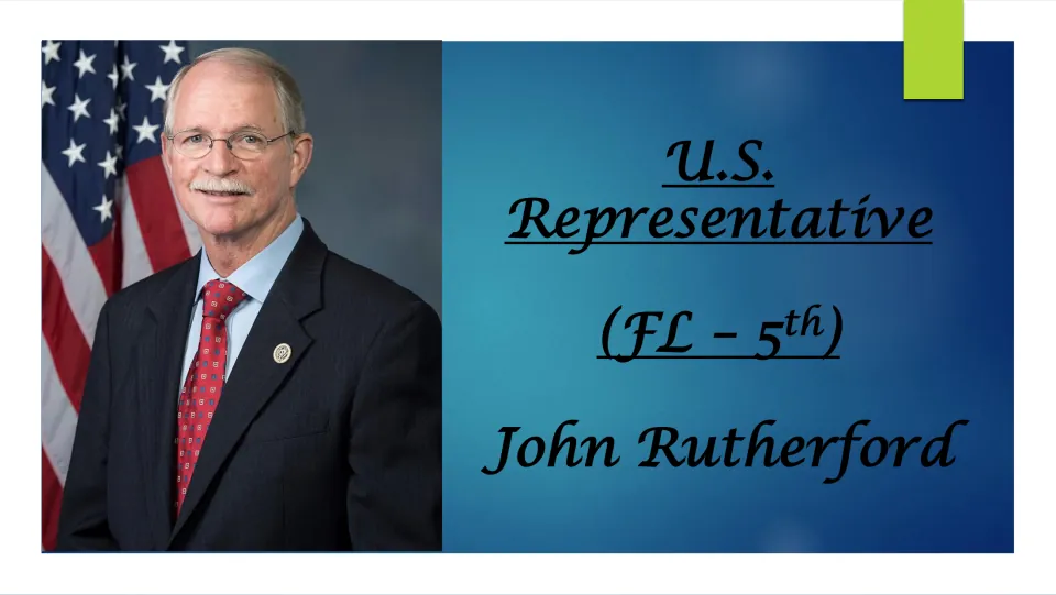 Biography presentation cover identifying John Rutherford as U.S. Representative for Florida’s 5th district