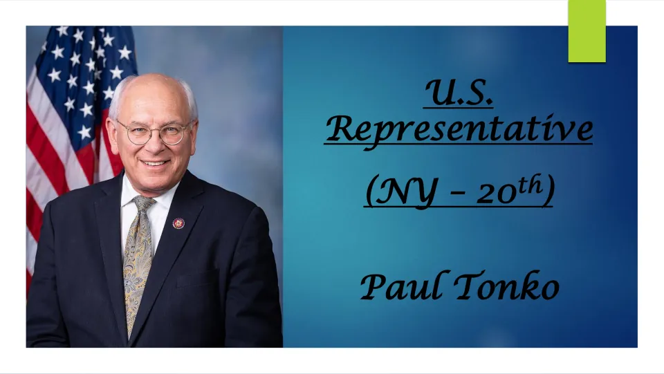 Biography presentation cover identifying Paul Tonko as U.S. Representative for New York’s 20th district