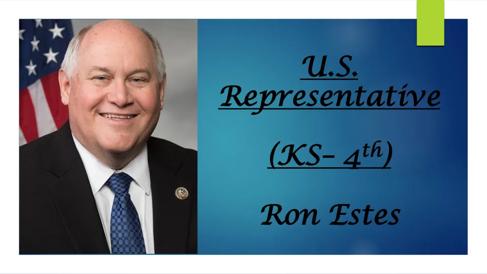 Biography presentation cover identifying Ron Estes as U.S. Representative for Kansas’s 4th district