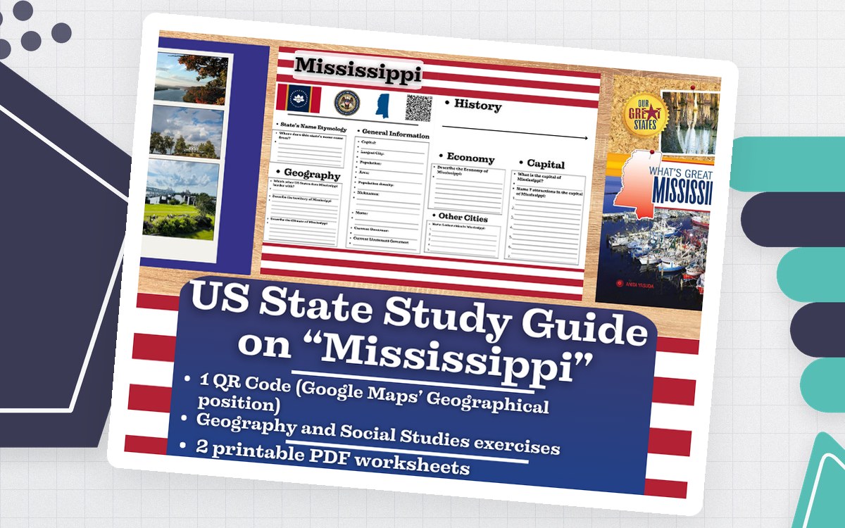US State Study Guide Worksheets on Mississippi preview
