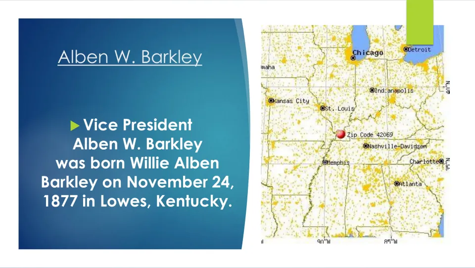 Biography slide identifying Barkley's birth name as Willie Alben and his birth date as November 24, 1877.