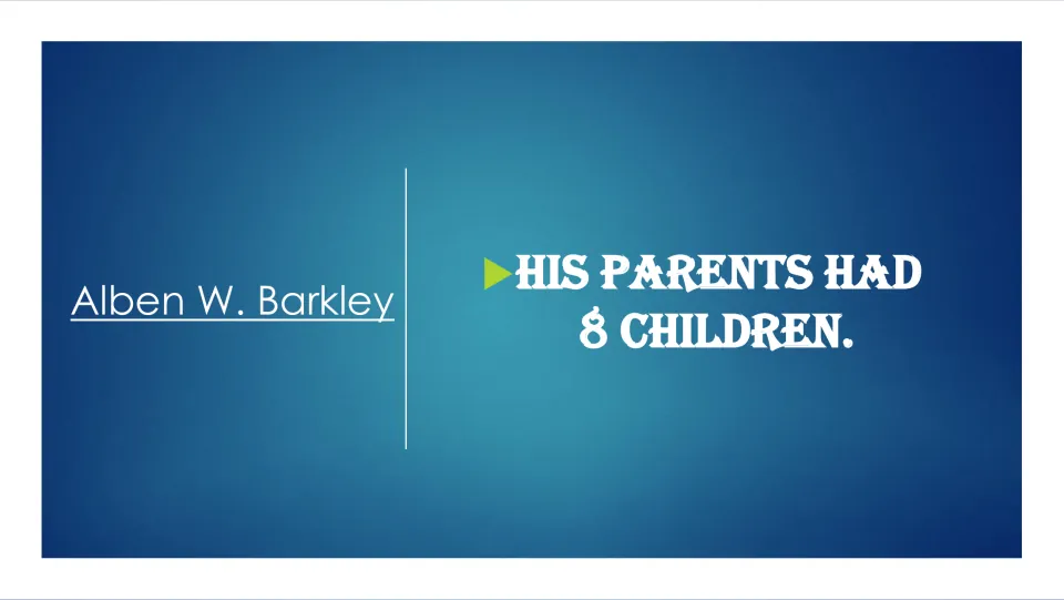 Family background slide in Barkley's biography stating that his parents had eight children in total.