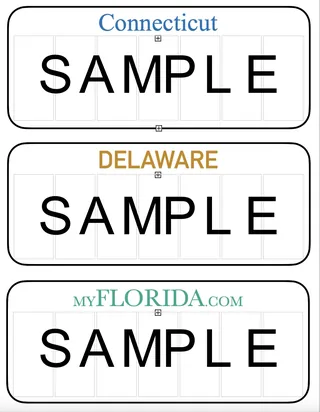 USA 50 States License Plates – Blank Templates – sample page 3