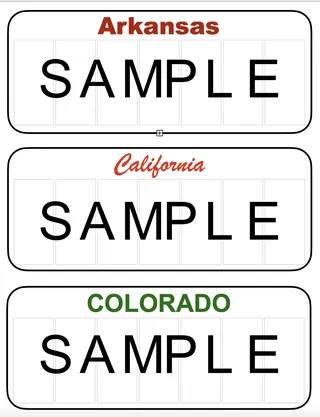 USA 50 States License Plates – Blank Templates – sample page 4