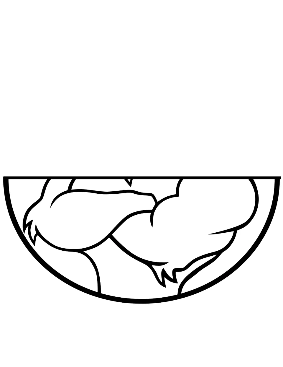 Eagle wings cut-out piece in black and white: outlined crossed wings for students to color and cut out