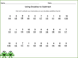 Using Doubles to Subtract Printable Pack – sample page 3