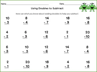 Using Doubles to Subtract Printable Pack – sample page 4