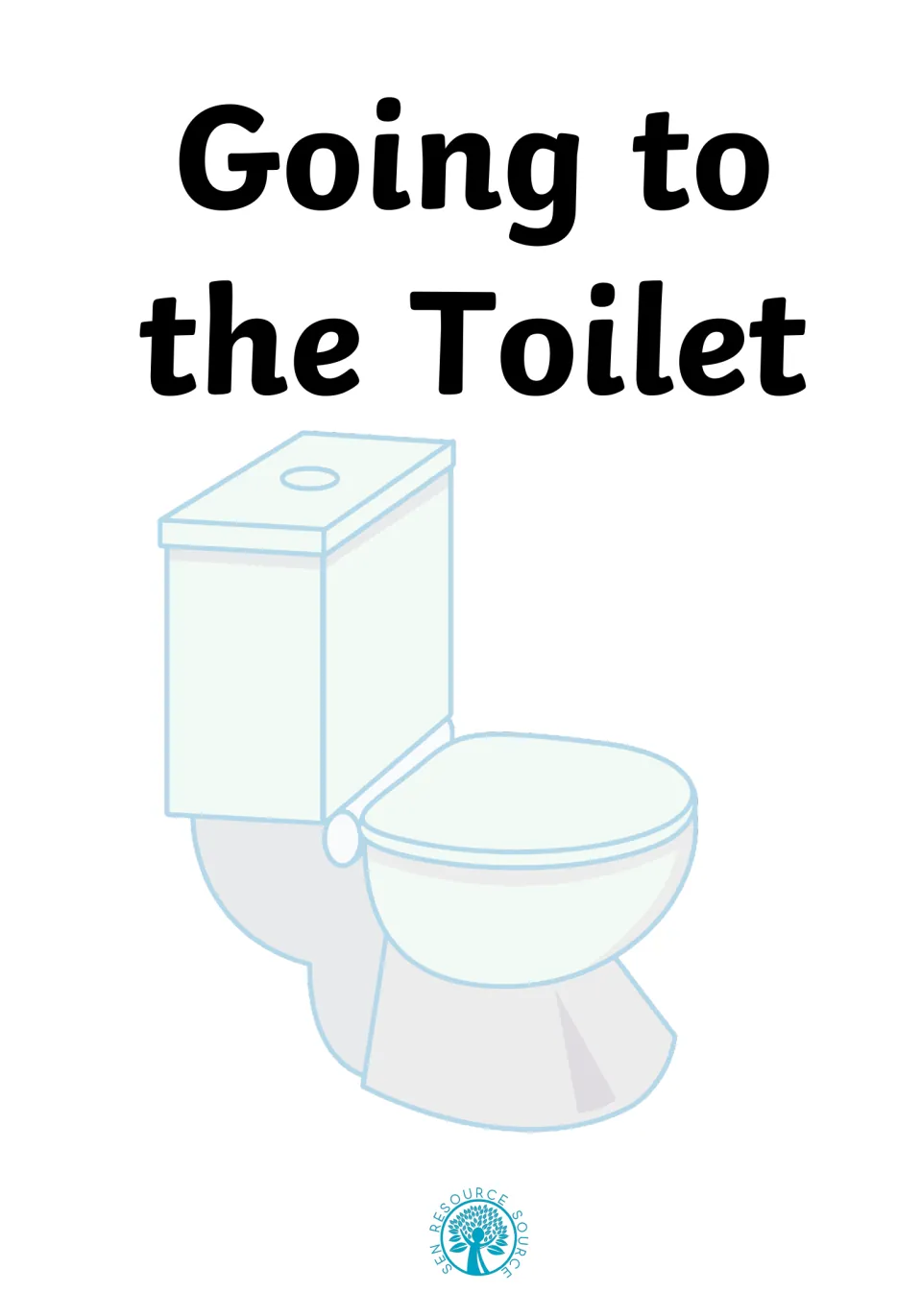 Going to the Toilet cover: social story title above a toilet illustration, with the SEN Resource Source logo