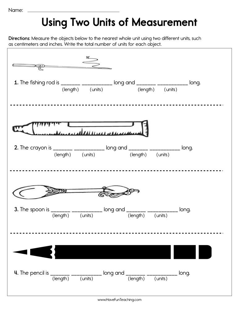 Using Two Units Of Measurement Worksheet By Teach Simple