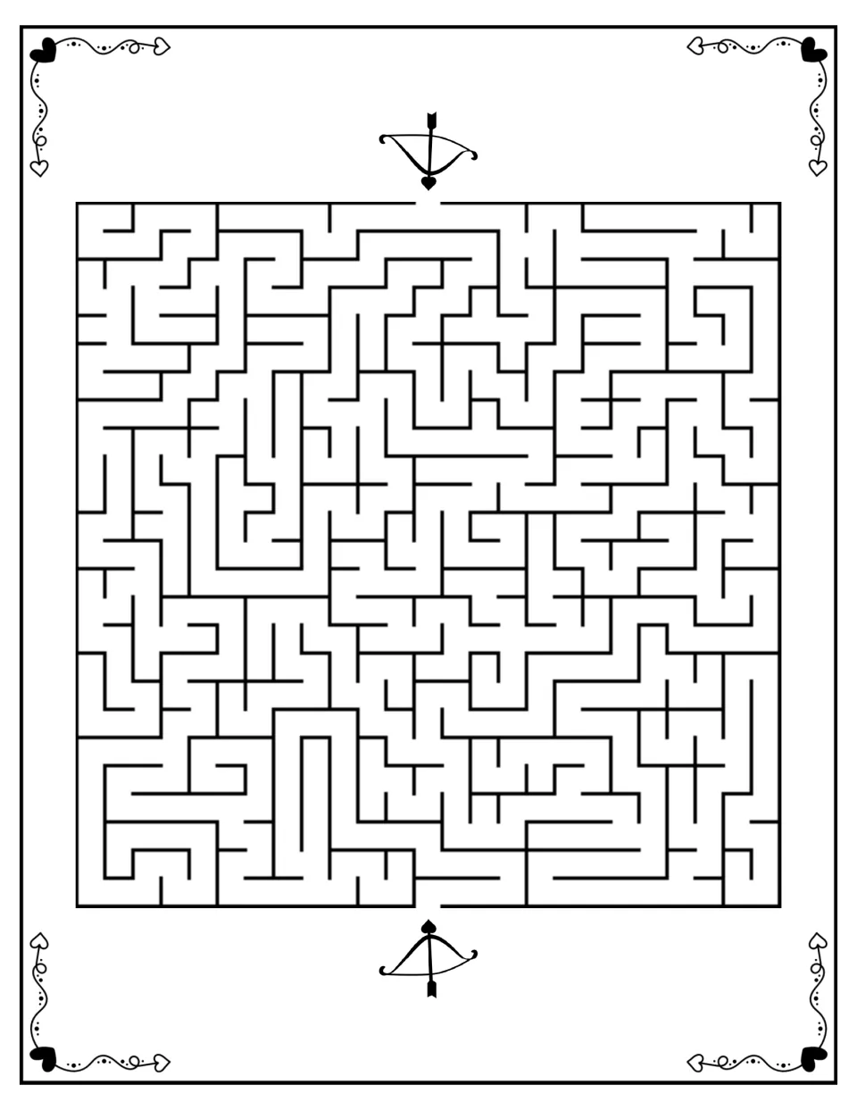 Second square puzzle in the Valentine’s Day maze section, with a new route between top and bottom openings