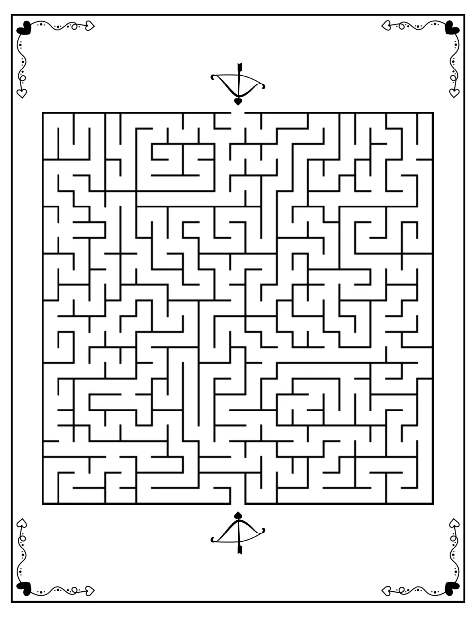 Third square puzzle in the Valentine’s Day maze section, offering another route from the top to the bottom