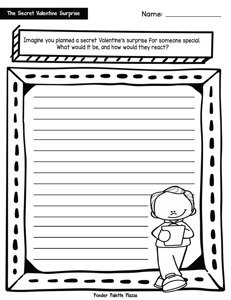 Writing prompt: imagine a secret Valentine's surprise for someone special and describe how they would react.