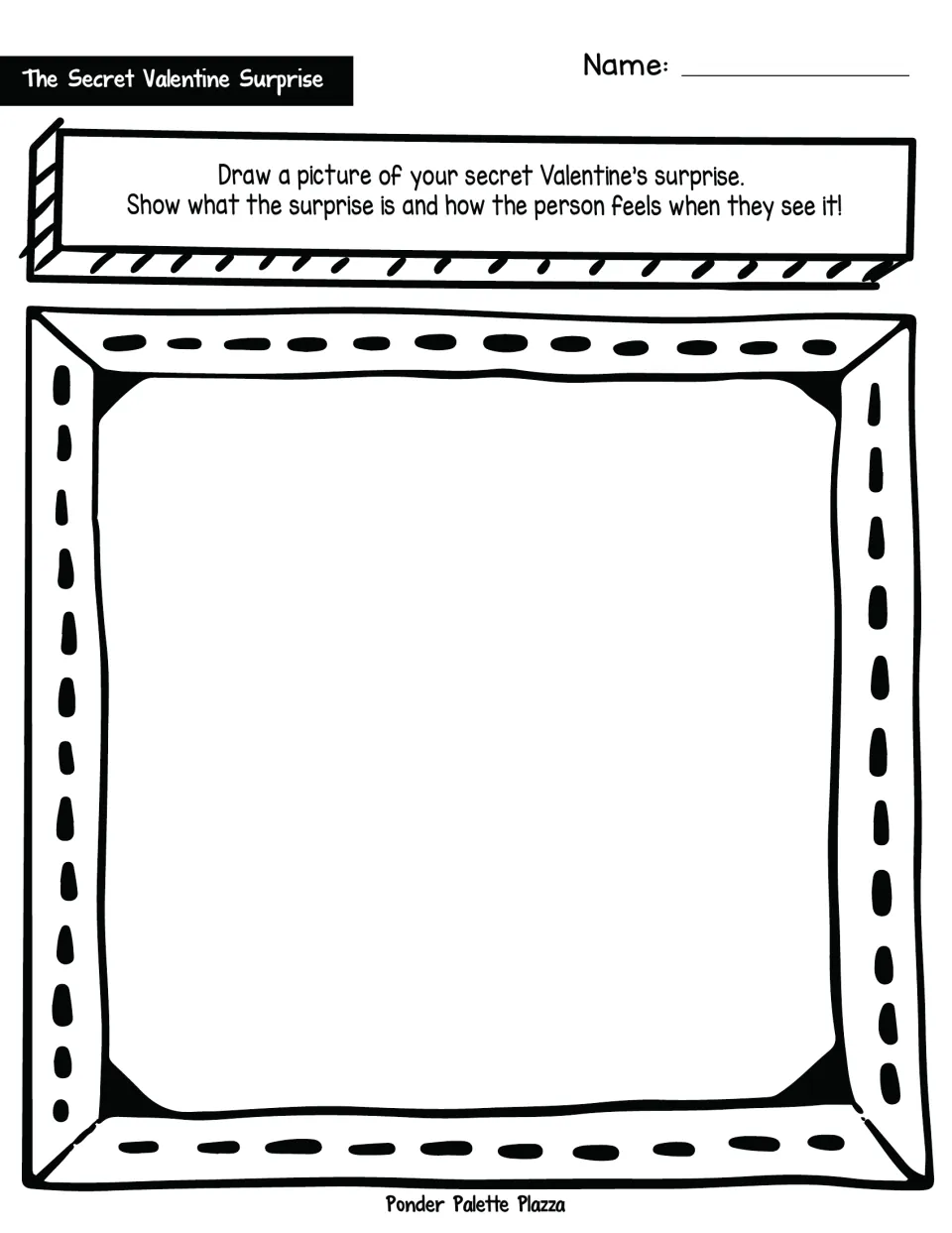 Drawing prompt: illustrate your secret Valentine's surprise and show how the person feels when they see it.