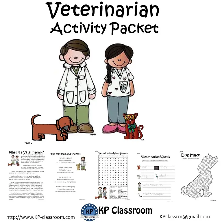 Veterinarian – No Prep Activity Packet – cover