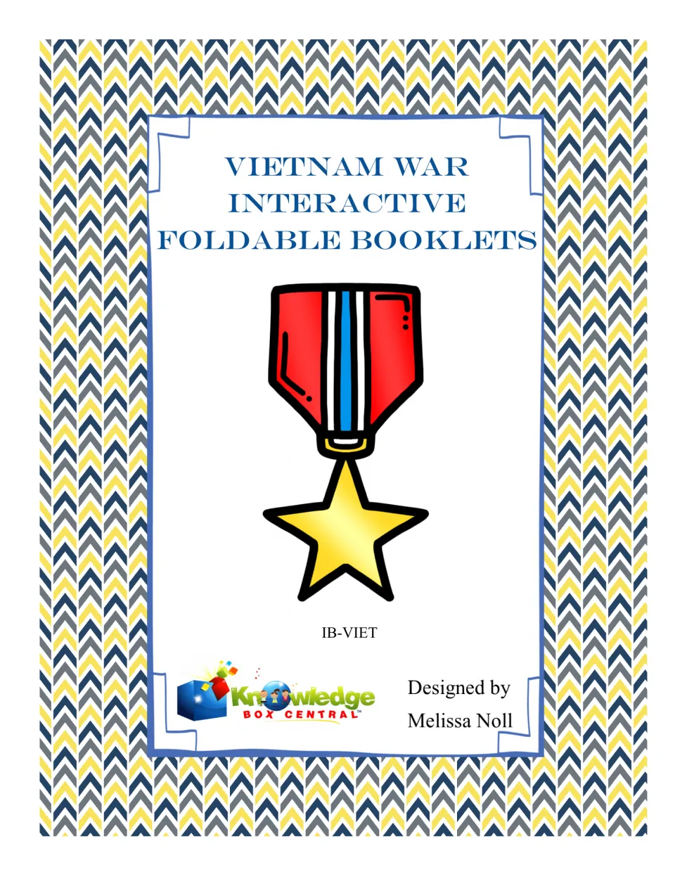 Cover of Vietnam War Interactive Foldable Booklets, identified as IB-VIET and designed by Melissa Noll